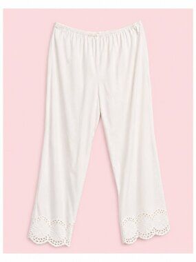 SZ M, Sigrid Olsen Cotton PJ Pants w/ Eyelet, Excellent Condition, White